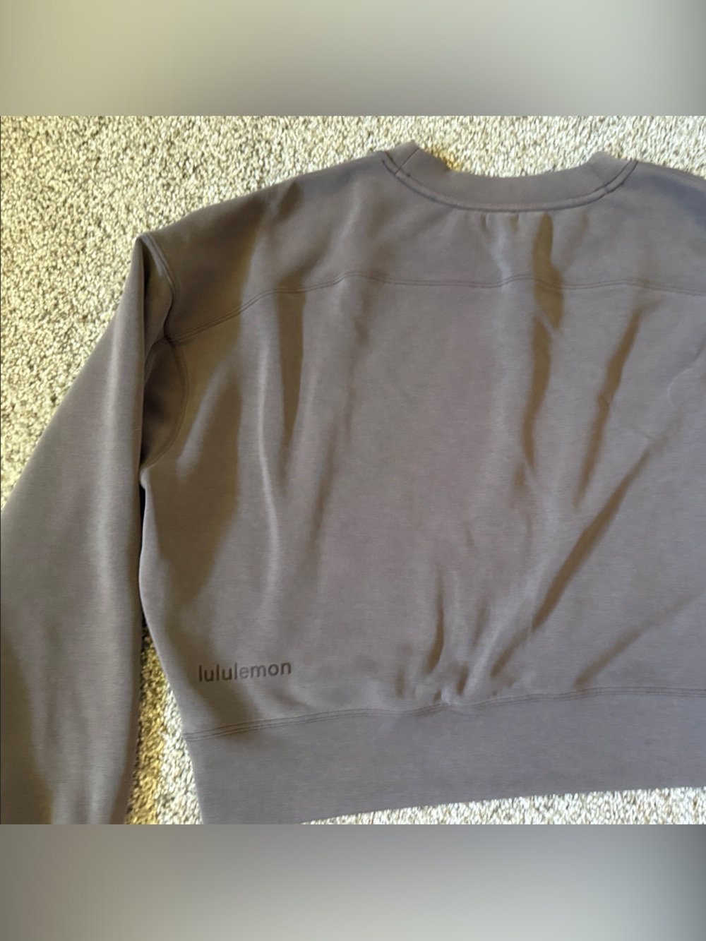 Bauer/Lululemon Charcoal Gray Crewneck Softstreme Oversized Cropped Pullover - Picture 2 of 2
